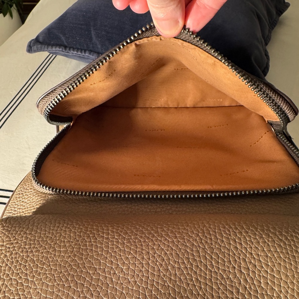 Leather Coach Gotham Backpack in Tan/Stone Color - Picture 9 of 16